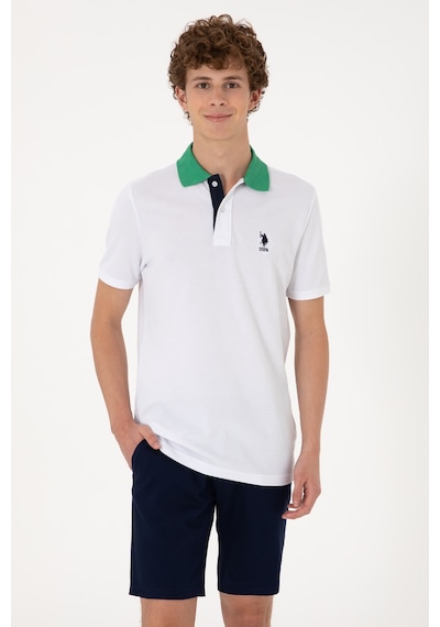 U.S. Polo Assn. Erkek Regular Fit Polo Yaka Beyaz Tişört 50306809-VR013
