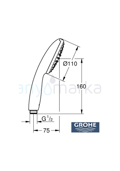 Grohe Tempesta 110 El Duşu, 1 Akışlı - 27923003 Krom
