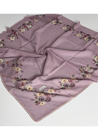 Eripek Oyalı Pamuk Yazma 6590 Leylak-sarı
