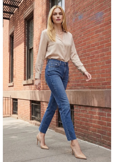 Hiccup My Fashıon Yüksek Bel Dar Kesim Skinny Kot Pantolon Gök Mavisi