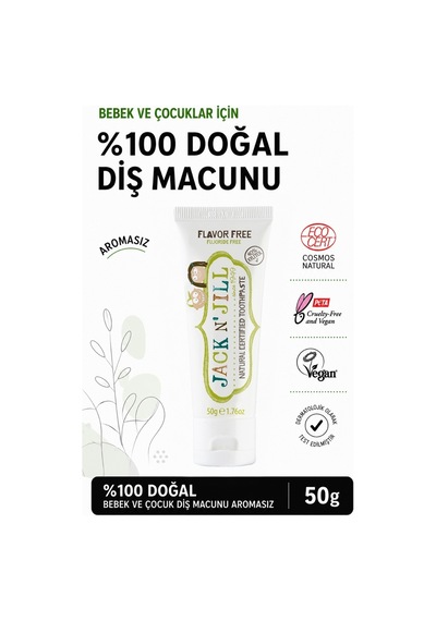 Jack And Jill Kids Aromasız Diş Macunu 50 G Doğal Sertifikalı %40 Ksilitol İle Hassas Diş Etleri İçin