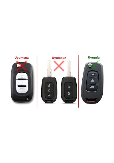 Megane 4 Clio 5 Kadjar Captur Logan Sandero Duster Anahtar Kumanda Kılıfı Oto Anahtarlık Siyah
