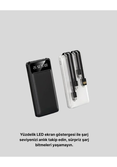 20.000 Mah 4 Çıkışlı Led Göstergeli Hızlı Şarj Powerbank Antrasit Melanj