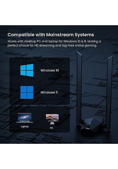 Wi-fi 6 Adaptör Usb 3.0 Ax1800 Çift Bantlı Adaptör 1201mbps 5ghz 574mbps 2.4ghz Tak Ve Çalıştır Mu-mımo Teknolo
