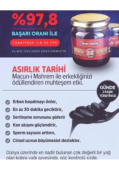 Macun-ı Mahrem Erkeklere Çok Özel Doğal Karışım 240 Gr