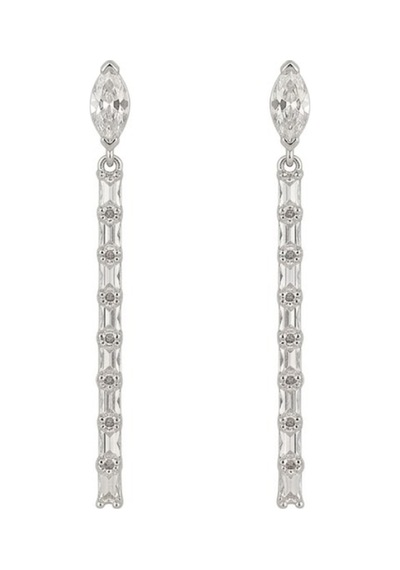 Xuping 14k Gold Rengi Kuyumcu İsçiligi Modern Tasarim Tas Detay Kararmaz Kadin Halka Küpe Beyaz - 926433105 Beyaz