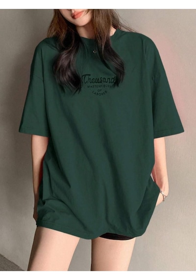 Kadın Thousand Baskılı Oversize T-shirt 001