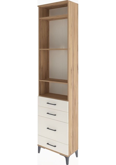 Arges Dolap 4 Raflı 4 Çekmeceli 60x30x243 Çam-aytaşı Atlas Çam