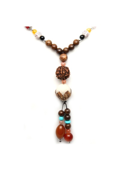 Wood Stone Kolye Beyaz