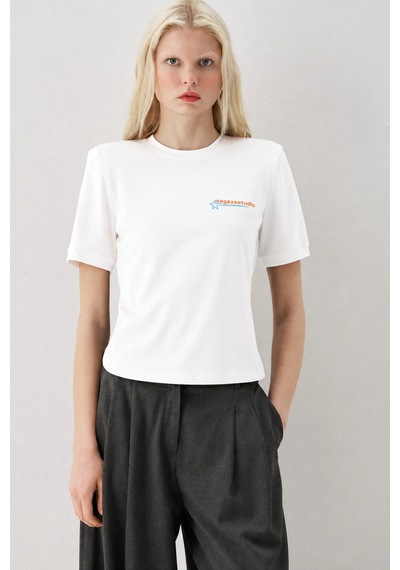 Sagaza Studio Ss6180 Kısa Kollu T-shirt Ekru