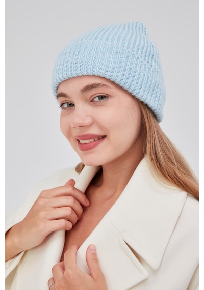 Derikem Basic Şık Standart Lüks Unisex Tiftik Bere Açık Mavi