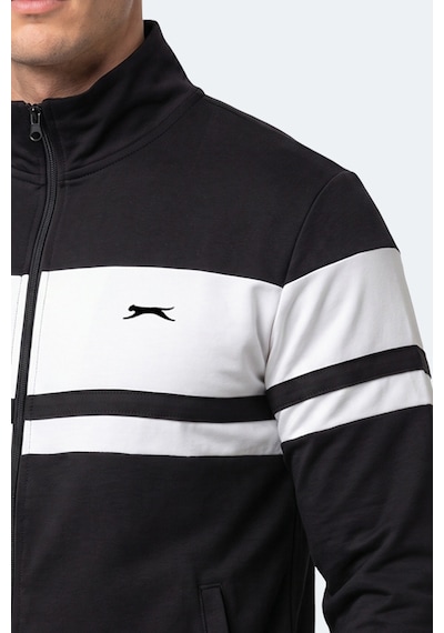 Slazenger Rıder Erkek Dik Yaka Fermuarlı Siyah Sweatshırt