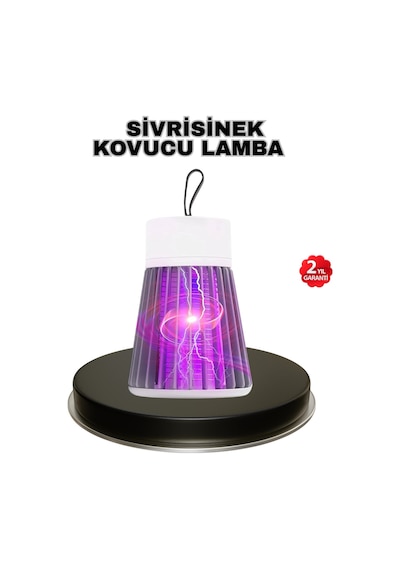 Mor Işıklı Şarjlı Böcek Öldürücü Lamba Ev, Balkon Ve Kamp Kullanımına Uygun -