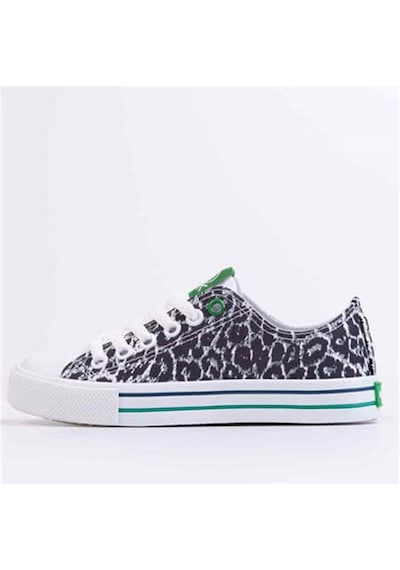 United Colors Of Benetton BENETTON KADIN ABRAS SİYAH-BEYAZ SNEAKER BN-30179 Beyaz - Siyah