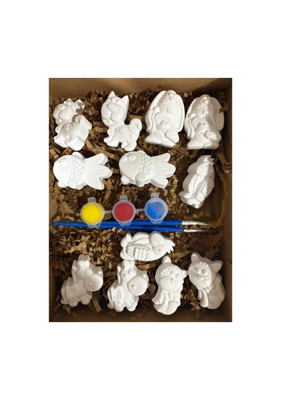 3d Hayvan Figürlü Taş Boyama Seti Orta Boy-medium