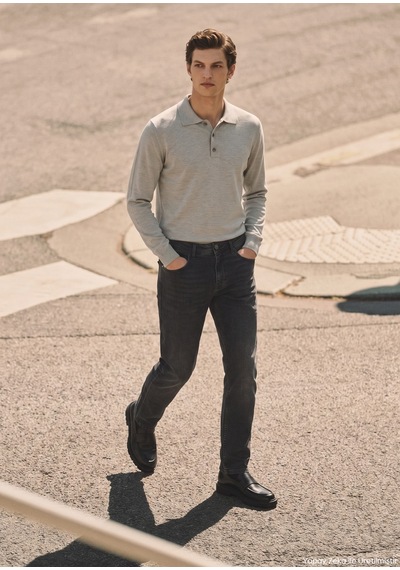 Ramsey Siyah Regular Fit Denim Pamuk Karışımlı Pantolon