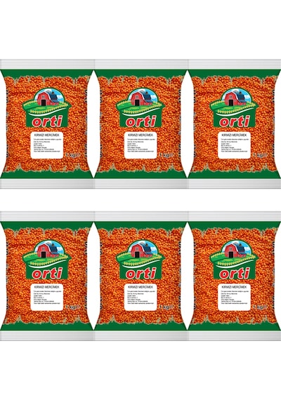 Orti Kırmızı Mercimek 6 x 1 KG