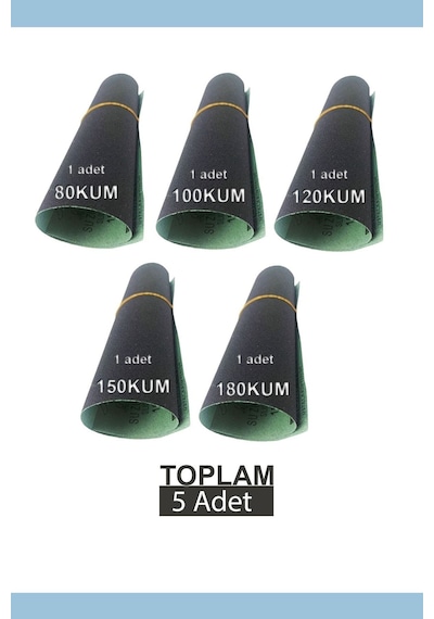 Kağıt Zımpara Su Zımparası 80-100-120-150-180 Kum 5adet