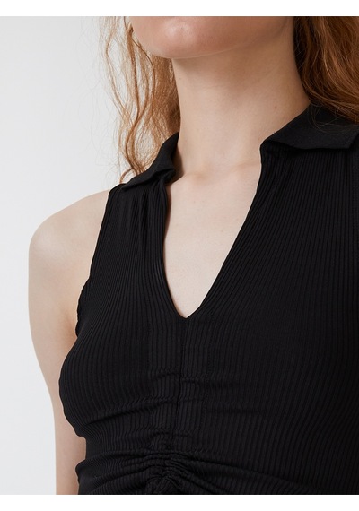 Slim Fit Kadın Atlet Siyah
