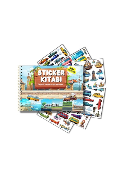 Tekrar Kullanılabilir Sticker Kitabı Taşıtlar