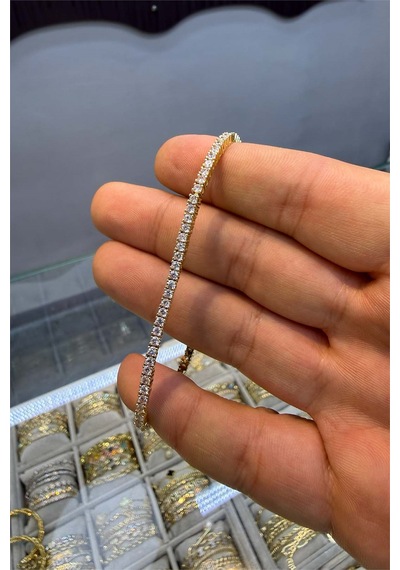 3 Mm Su Yolu Döküm Bileklik Altın