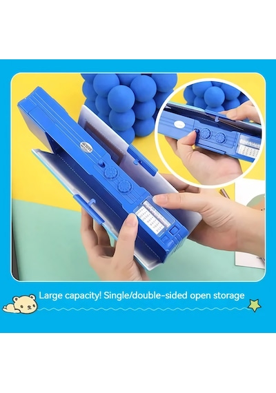 Sanrio Cinnamoroll Çok Fonksiyonlu Şifreli Kalem Kutusu Mavi Kuromi Kalemlik Sanrio Kore Tarzı Mavi