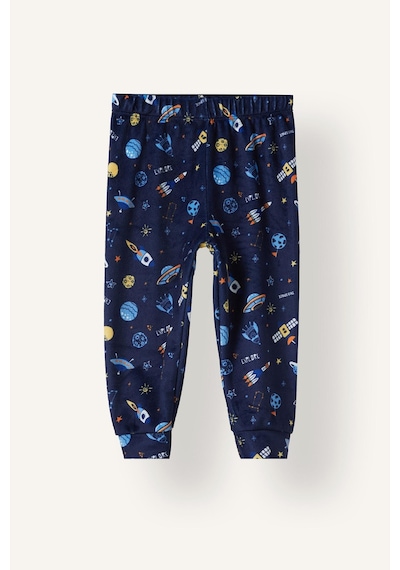 Defacto Uzay Desenli Kadife 2li Pijama Takımı Erkek Bebek I2369a526cwnv241 Lacivert-nv241
