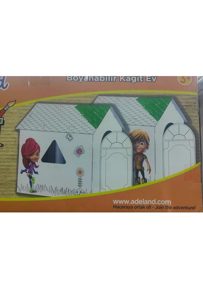 Adeland Boyanabilir Karton Ev 95x70x80