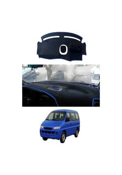 Hyundai - Starex 1997-2007 Uyumlu Torpido Koruma Kılıfı - Mavi Şeritli
