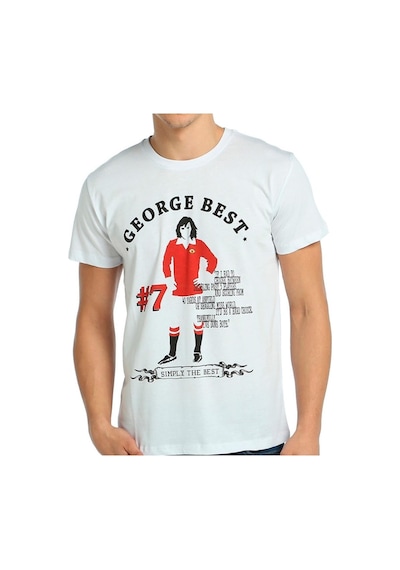 Bant Giyim - George Best Futbol Beyaz Erkek T-Shirt Tişört