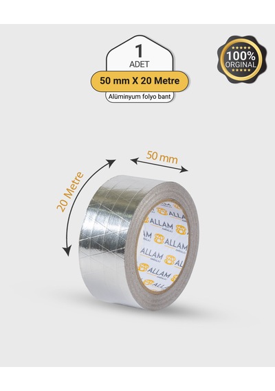 6 Adet Alüminyum Folyo Su Hava Yağ Kesici İzolasyon Bandı 50mm X 20 Mt Isıya Dayanıklı Bant