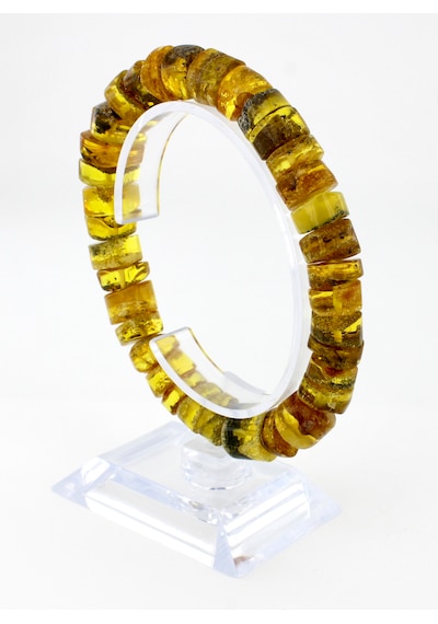 Kehribar Bileklik Amorf Tasarım Ambergold Blk23-136 Çok Renkli