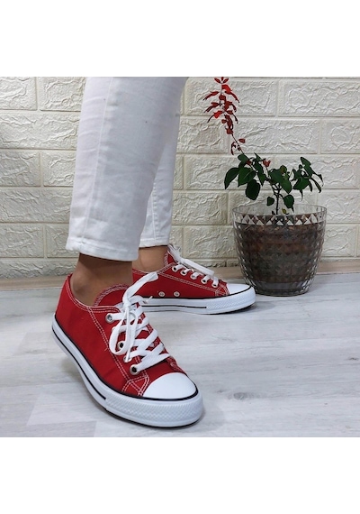 Fiyra 554 Kırmızı Kısa Unisex Sneaker Keten Spor Ayakkabı 001