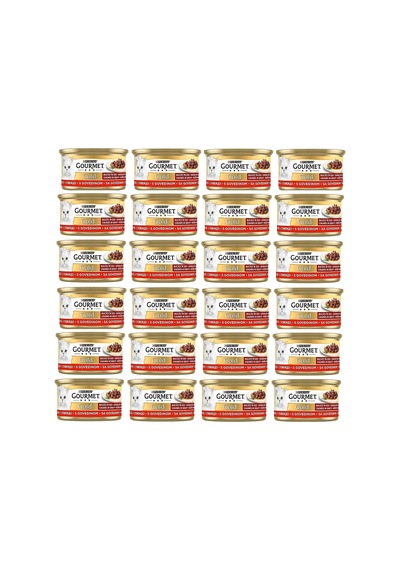 Gold Parça Etli Sığır Etli Yaş Kedi Maması 24 X 85 Gr