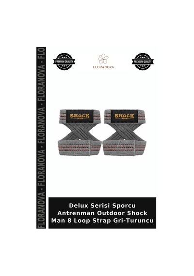 Delux Serisi Sporcu Antrenman Outdoor Shock Man 8 Loop Strap Gri-turuncu