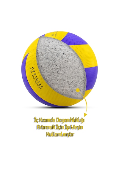 Telvesse Yapıştırma Voleybol Topu Pompalı Set Soft Touch İç-dış Mekan Uygun 8 Panel Mavi 280 Gram Mavi