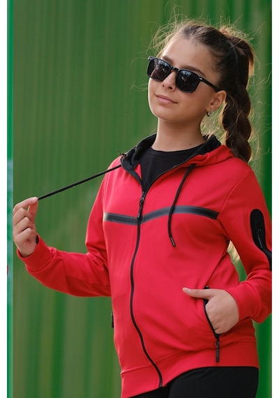 Pina Kids Kız Çocuk Kolu Cepli Şerit Baskılı Kapüşonlu Dalgıç Kumaş Eşofman Takımı Esf7031 Kırmızı Pina Kids Kız Çocuk Kolu Cepli Şerit Baskılı Kapüşonlu Dalgıç Kumaş Eşofman Takımı Esf7031 Kırmızı
