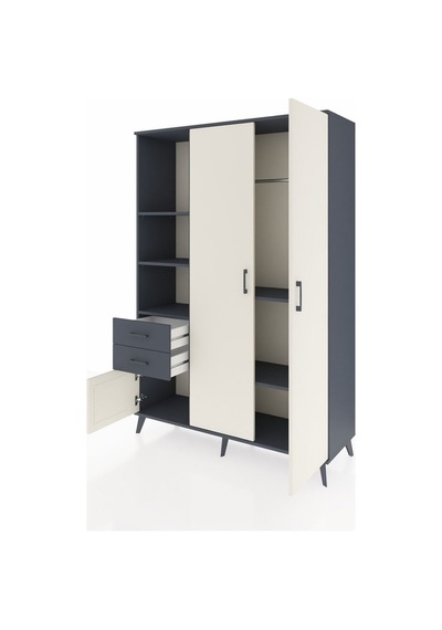 Hyperion Dolap 5 Raflı 2 Çekmeceli Tek Askılı 132x44x195 Antrasit-aytaşı/antrasit Aytası/antrasıt - Antrasıt Hyperion Dolap 5 Raflı 2 Çekmeceli Tek Askılı 132x44x195 Antrasit-aytaşı/antrasit Aytası/antrasıt - Antrasıt