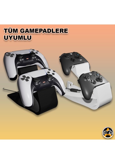 Evrensel Çift Gamepad Tutucu Stand 2 Oyun Kolu Kapasiteli, Hafif Ve Kompakt Tasarım