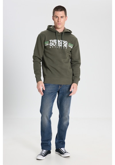 Wrangler Regular Fit Normal Kesim Kapüşonlu İçi Polarlı Haki Sweatshirt W242443801 Haki