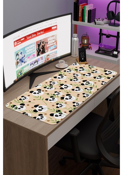 Panda Kaymaz Dikişli Kauçuk Oyuncu Mousepad V5 - 90x40 Xxl Gaming Mouse Pad Fare Altlığı