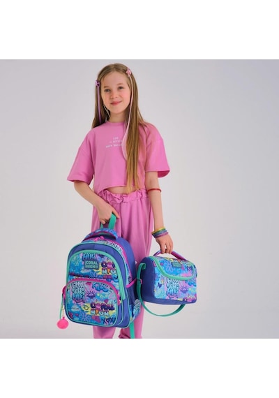 Lavanta Su Yeşili Grafiti Desenli Coral High Kids 3'lü Okul Çanta Seti Goset0114414