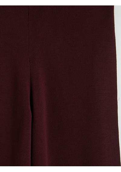 Lcw Modest Bordo Beli Lastikli Kadın Triko Pantolon