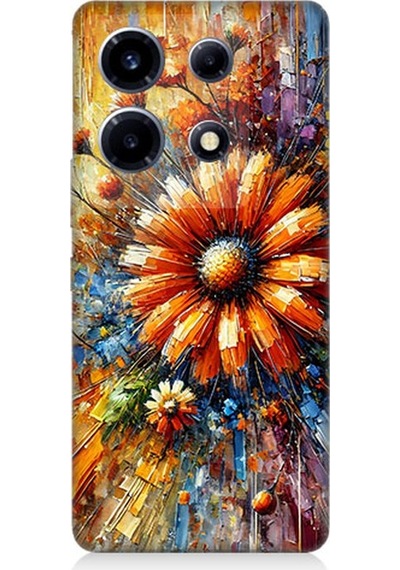 İnfinix Note 30 Vip Uyumlu Çiçek Dalgasında Sarı Güzellik Desenli Silikon Kılıf Çok Renkli