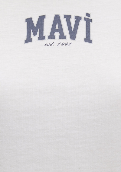 Mavi - Mavi Logo Baskılı Beyaz Tişört 1613412-70057 Beyaz