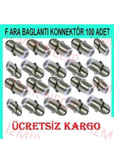 F Ara Konnektör Dişi Kablo Birleştirici 100 Adet F Ara Konnektör Dişi Kablo Birleştirici 100 Adet