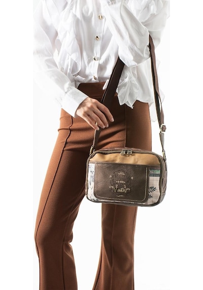 Baginn Retro Vegan Deri Amazing Ventis Kadın Postacı Çanta 27 18 Cm Suni Deri Omuz Çantası Çok Cepli Kahverengi