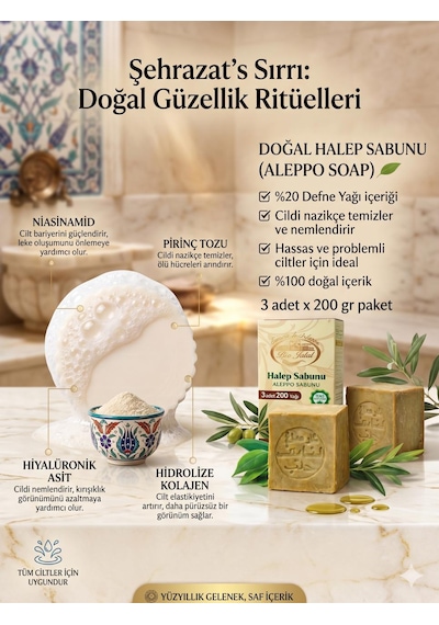 Promar El Yapımı Doğal Zeytin Yağı Ve Defne Sabunu 3 Adet + Pirinç Sütü Sabunu Hediye Defne - Zeytinyağı