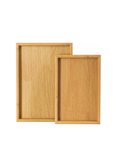 Ayrex Porsima Pbt-362 Ahşap Tepsi 2li Set Çay Kahve Bambu Sunumu Tepsi Seti