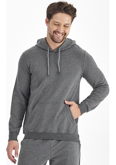 Monox Erkek Kapüşonlu Mevsimlik Sweatshirt 001 Antrasit